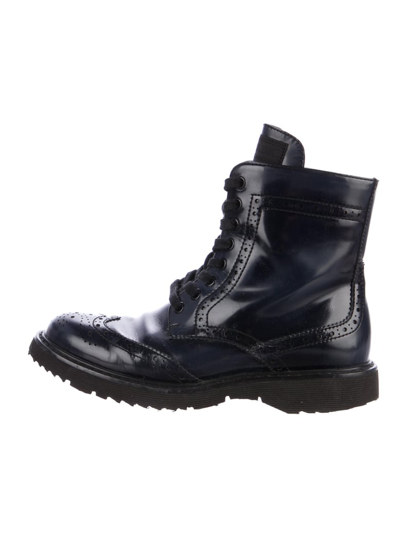 Prada Sport Leather Combat Boots