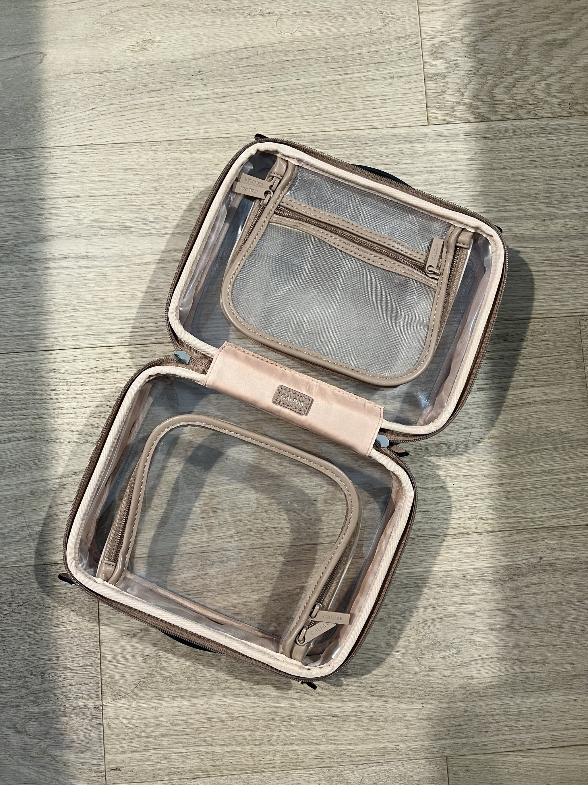 The Calpak Clear Cosmetics Case.