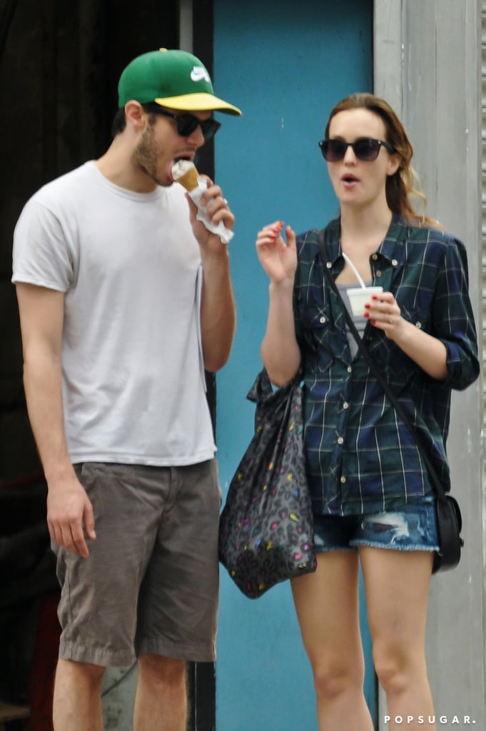 Adam Brody and Leighton Meester enjoyed ice cream in NYC together on Thursday.
