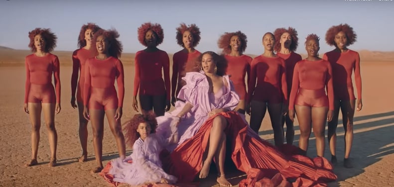 Beyoncé's and Blue Ivy's Burgundy Hair in "Spirit" Music Video
