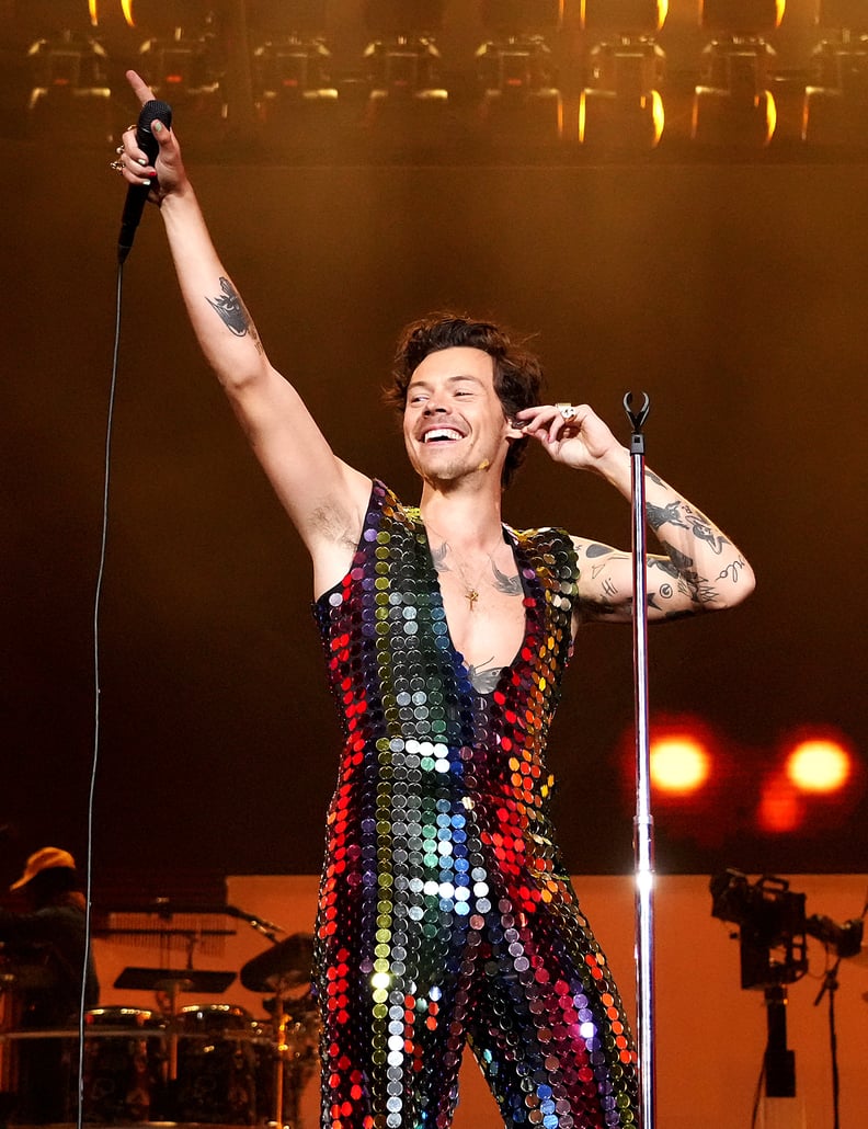 INDIO, CALIFORNIA - APRIL 15: Harry Styles performs onstage at the Coachella Stage during the 2022 Coachella Valley Music And Arts Festival on April 15, 2022 in Indio, California. (Photo by Kevin Mazur/Getty Images for ABA)