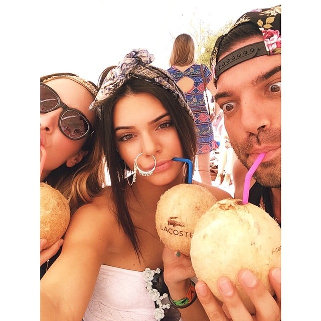 Kendall Jenner sipped coconut water with her friends.
Source: Instagram user kendalljenner