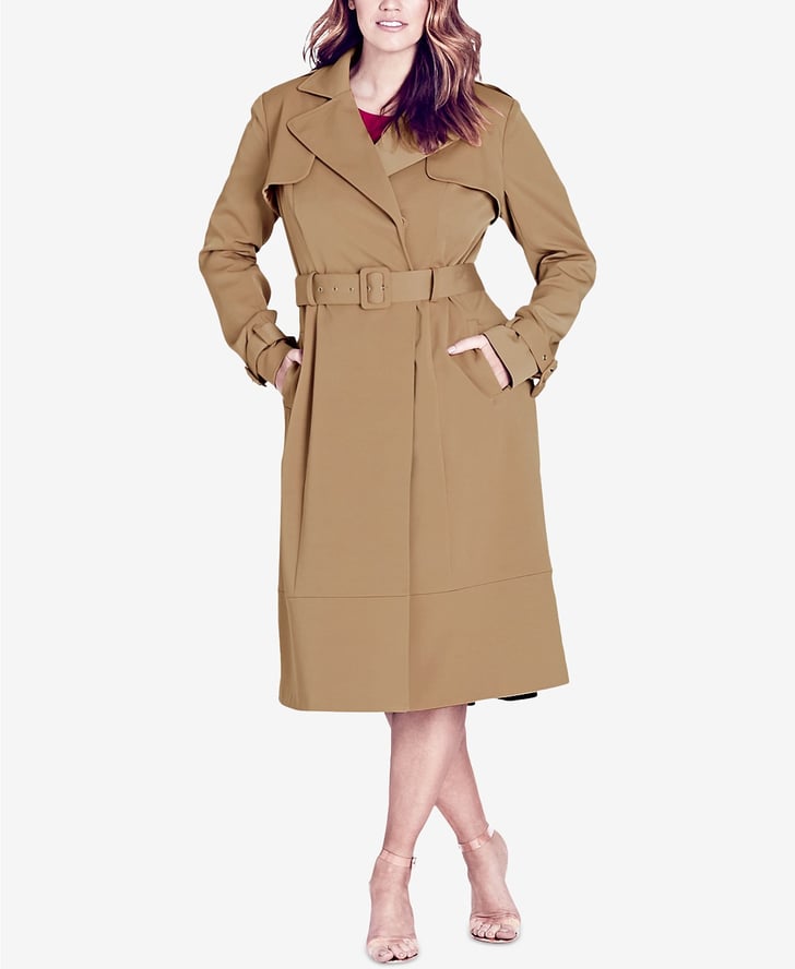 City Chic Trendy Plus Size Trench Coat Victoria Beckham