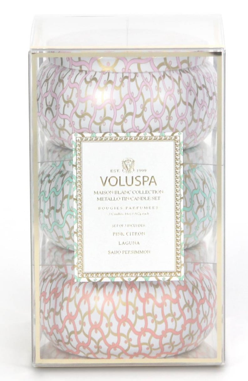 Voluspa Maison Blanc Two-Wick Tin Candle Trio