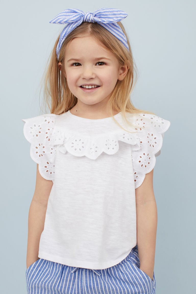 H&M Top with Eyelet Embroidery