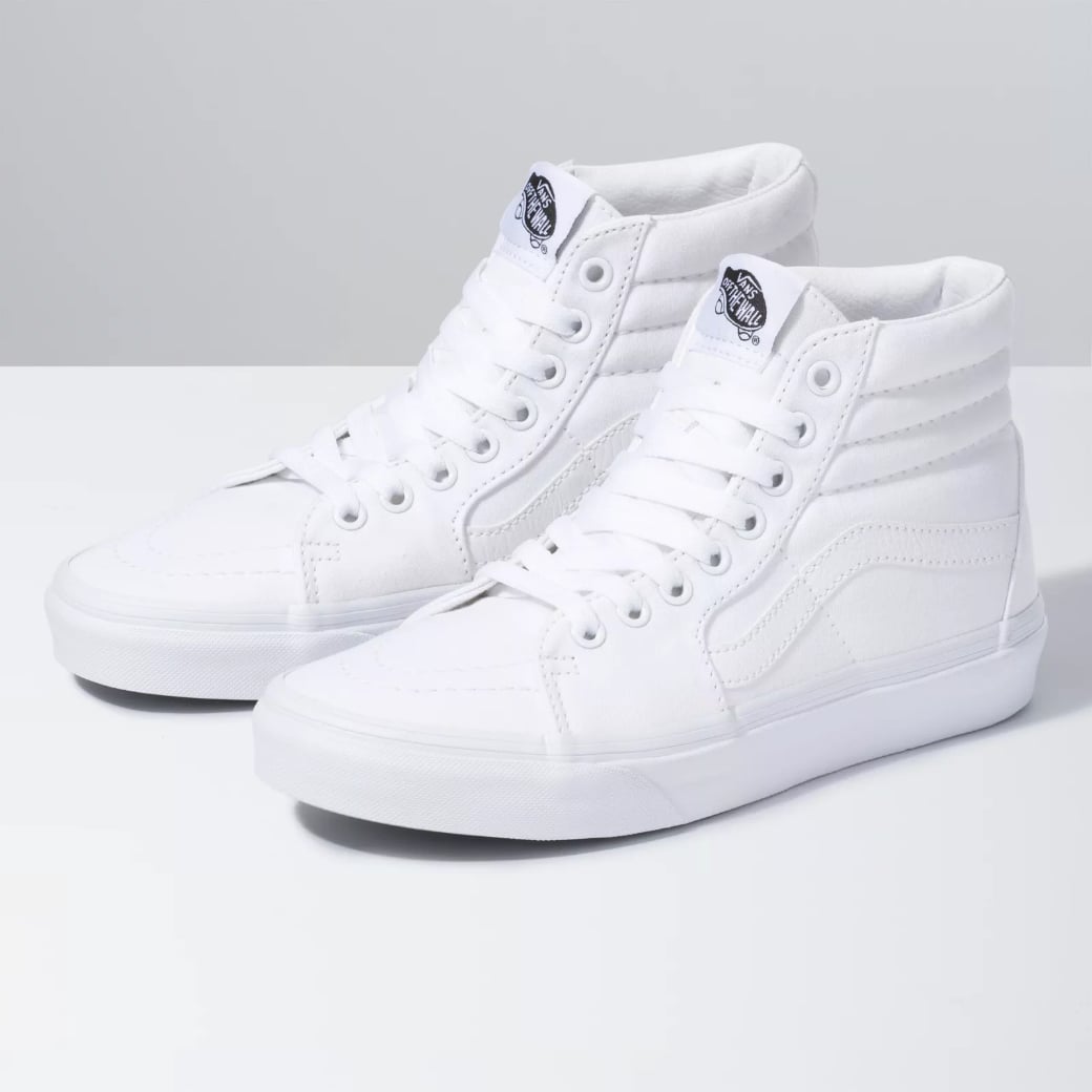 vans all white sneakers