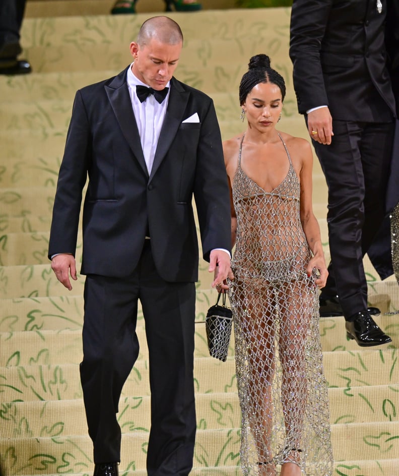 NEW YORK, NEW YORK - SEPTEMBER 13: Channing Tatum and Zoe Kravitz leave the 2021 Met Gala Celebrating In America: A Lexicon Of Fashion at Metropolitan Museum of Art on September 13, 2021 in New York City. (Photo by James Devaney/GC Images)