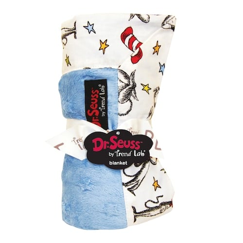 Dr. Seuss The Cat in the Hat Blue & White Receiving Blanket