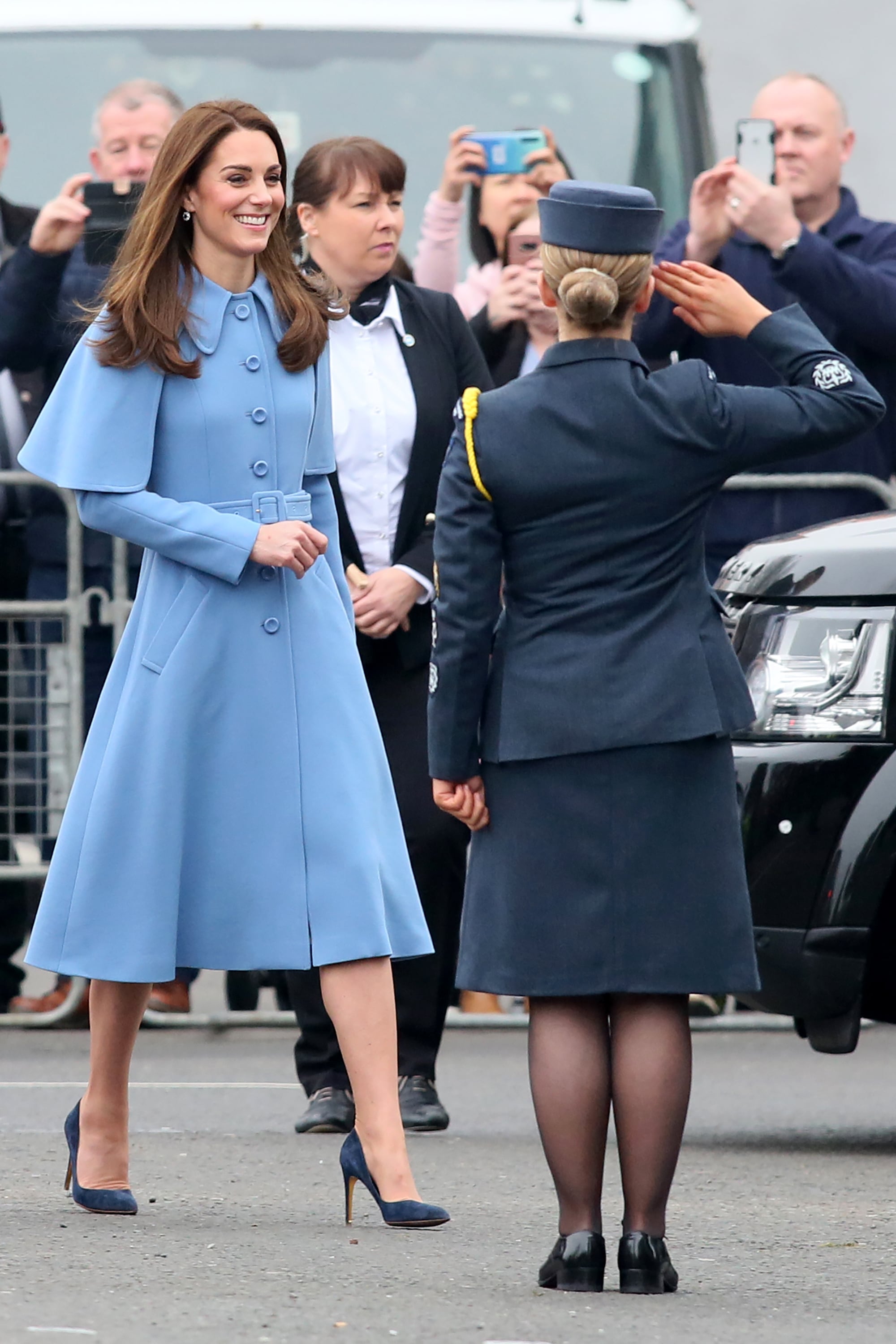 Blue mulberry cape coat on sale