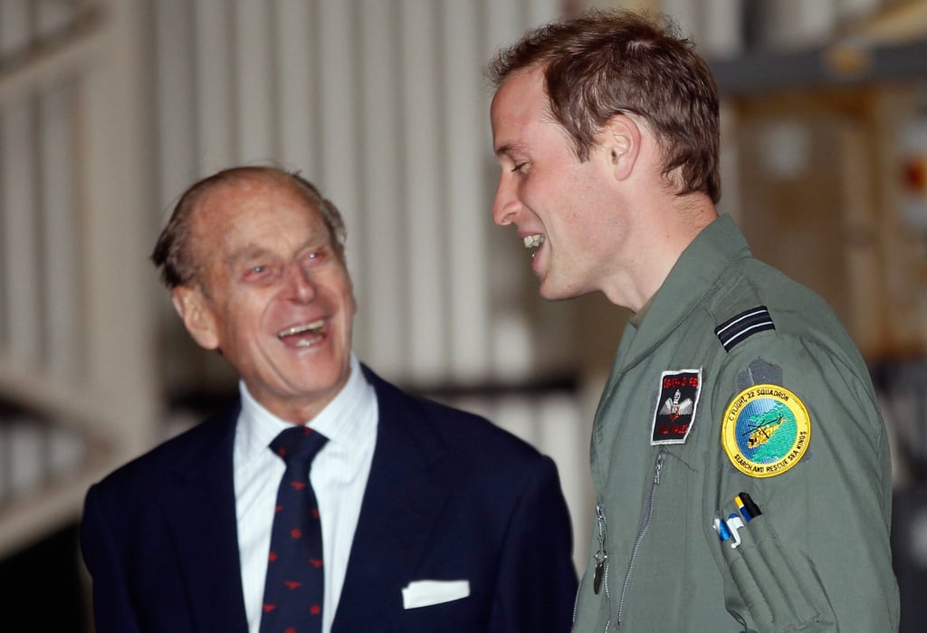 He and William had a laugh during an official visit to the RAF Valley in April 2011.
