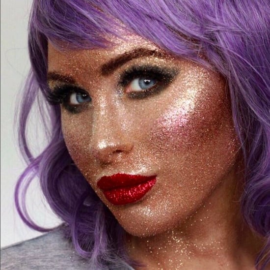 Full-Face Glitter Makeup Look