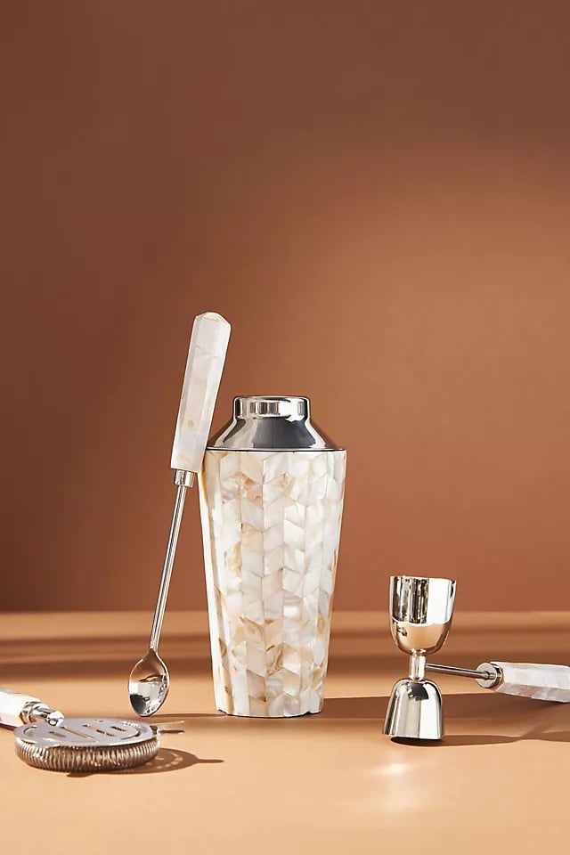 A Pretty Hostess Gift: Mother-of-Pearl Cocktail Shaker