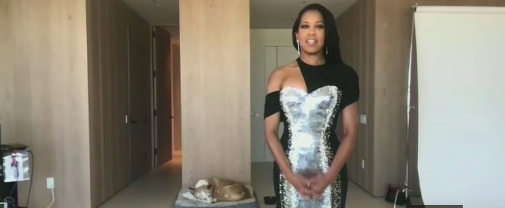 Regina King and Dog Cornbread at the Golden Globes 2021