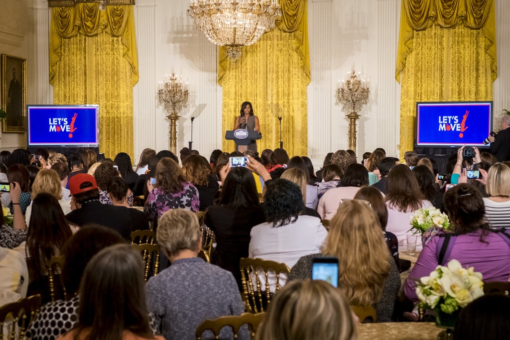 Michelle Obama in Brown Spring Dress | 2016