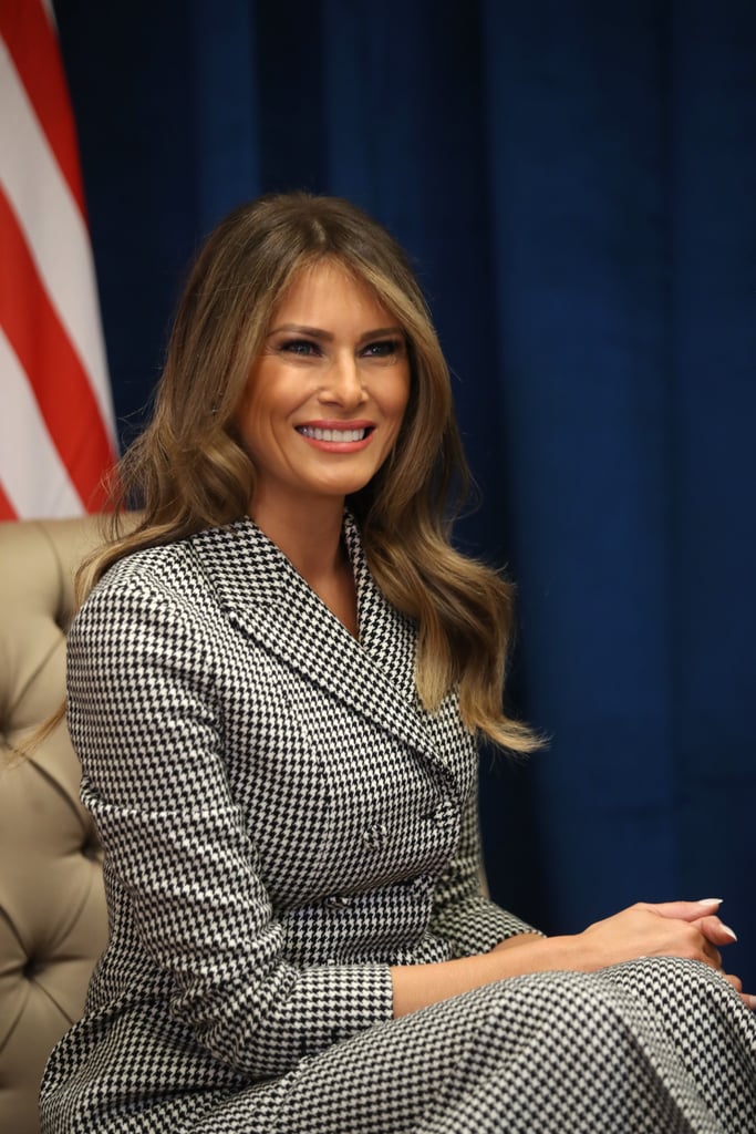 Melania Trump Wearing Checkered Dior Suit