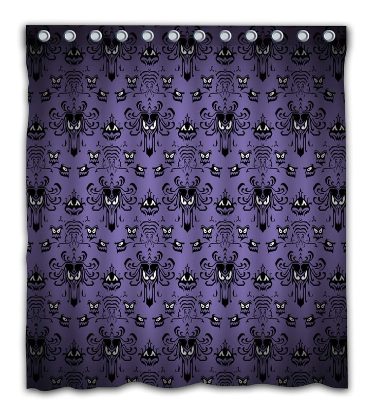 Happy Halloween Haunted Mansion Shower Curtain Disney Halloween