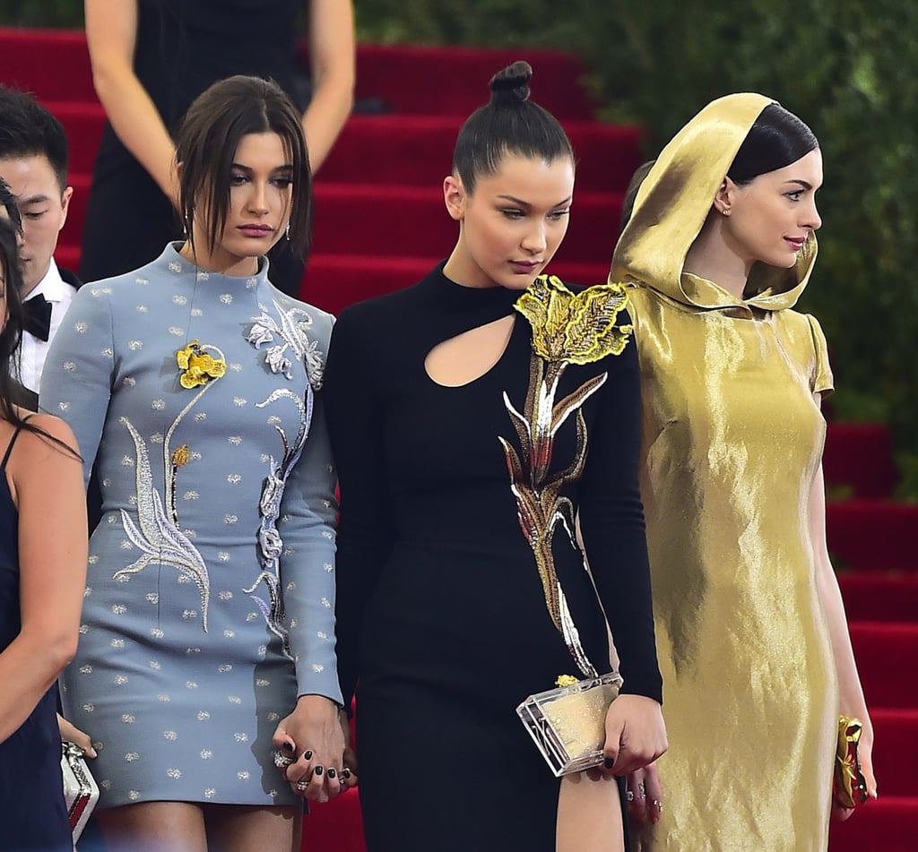 Hailey Baldwin and Bella Hadid stuck together by holding hands.