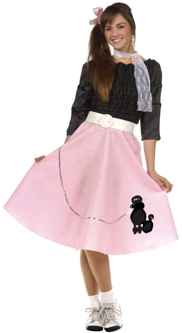 Poodle Skirt Girls Child 50S Dance Halloween Costume Set-M 