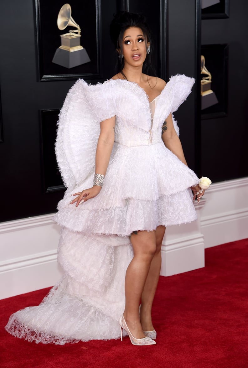 All white and pearly! Cardi B decorates herself with white pearls