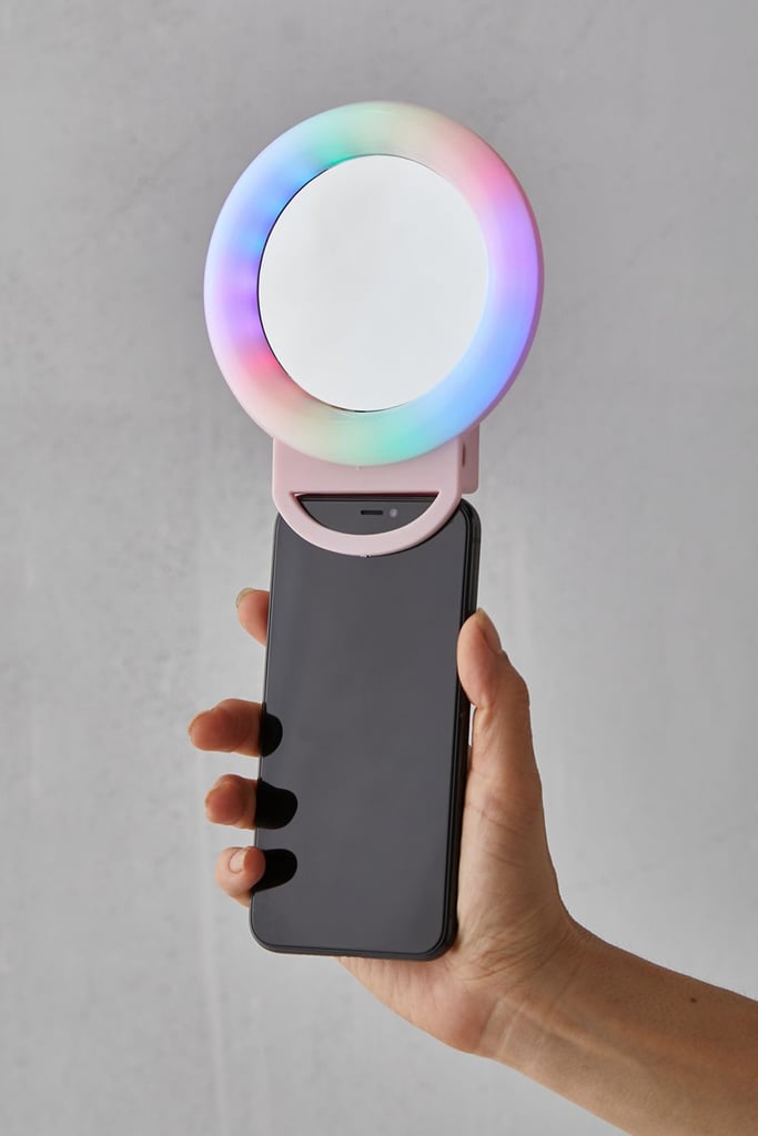 For the Selfie Taker: Brilliant Ideas Color-Changing Clip-On Selfie Ring Light Mirror