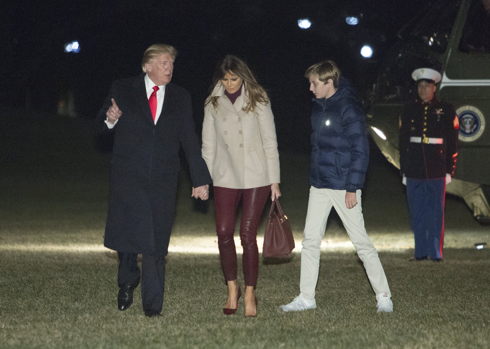 Melania Trump's skin-colored leather pants cause confusion