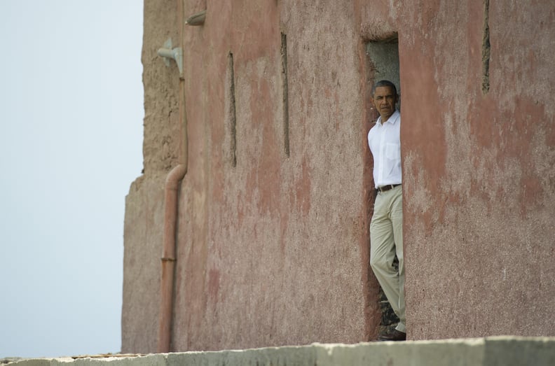 Touring a former house of slaves while visiting Senegal in 2013.