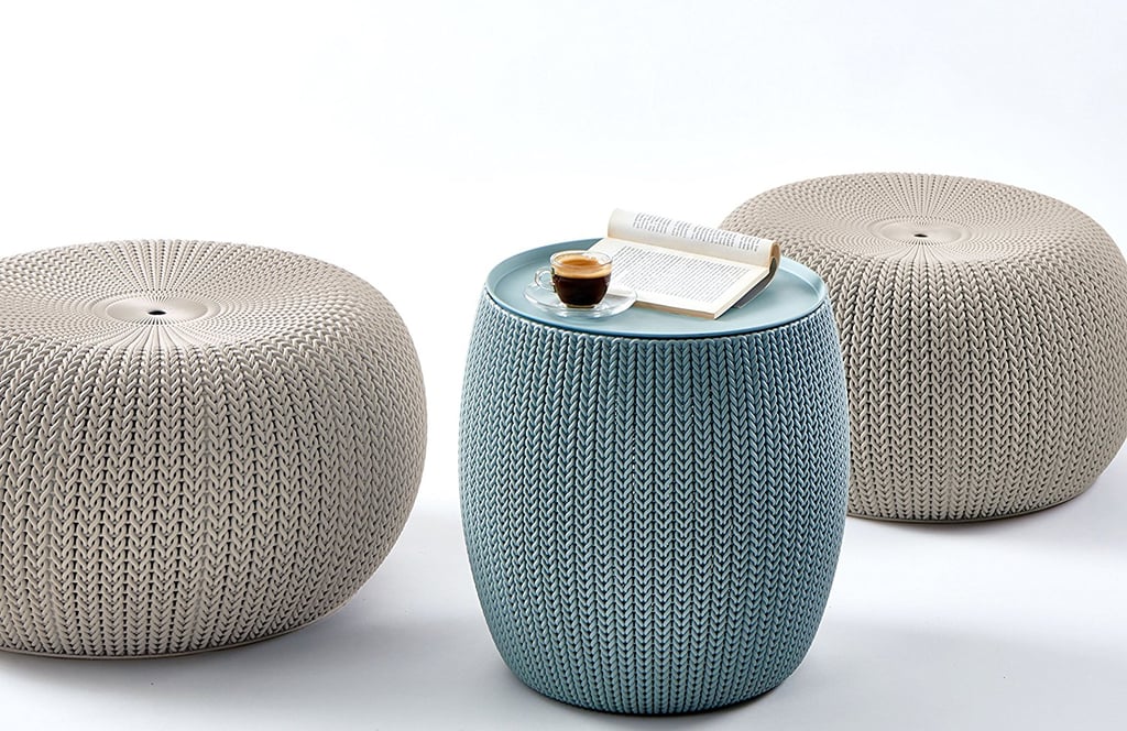 3-Piece Knit Table and 2 Seating Poufs ($99)