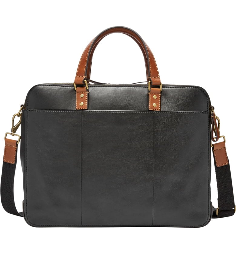 fossil defender leather briefcase