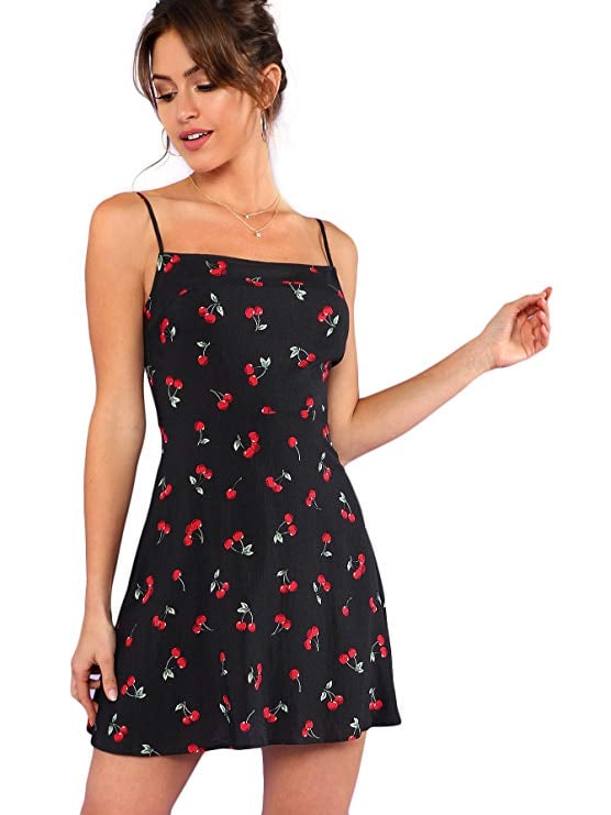 Floerns Cherry Print Mini Dress