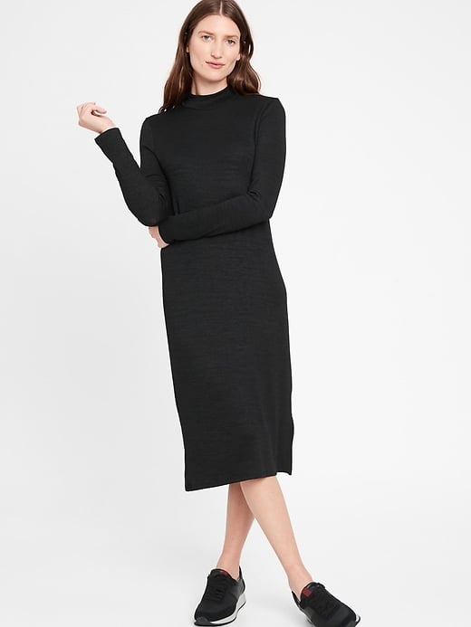 Banana Republic Petite Luxespun Mock-Neck Dress