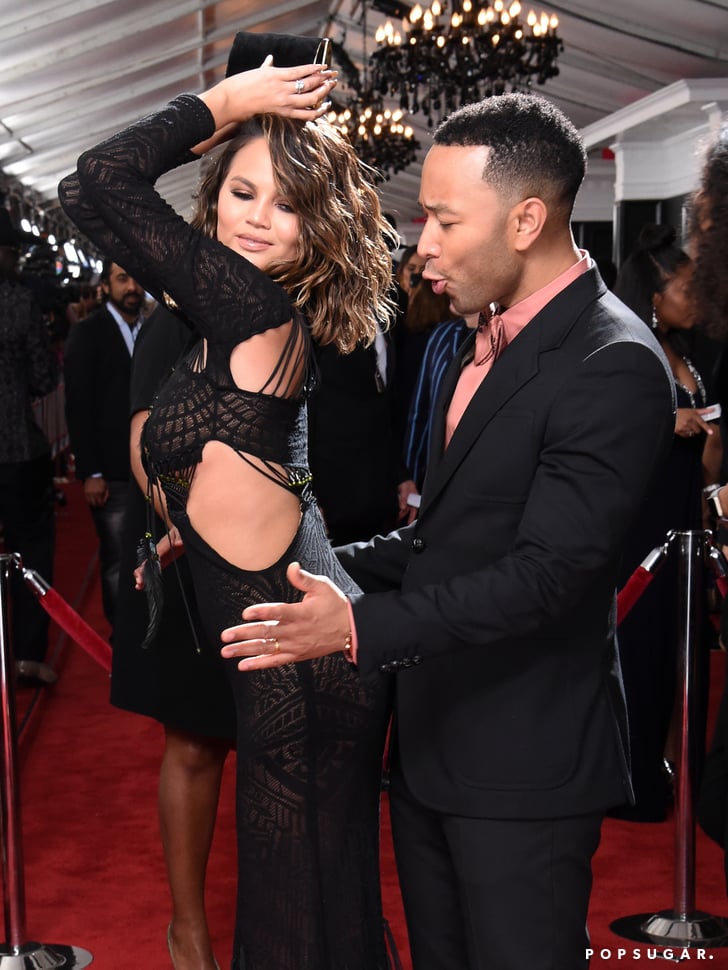 Chrissy Teigen Dancing With John Legend At The 2017 Grammys Popsugar 6628