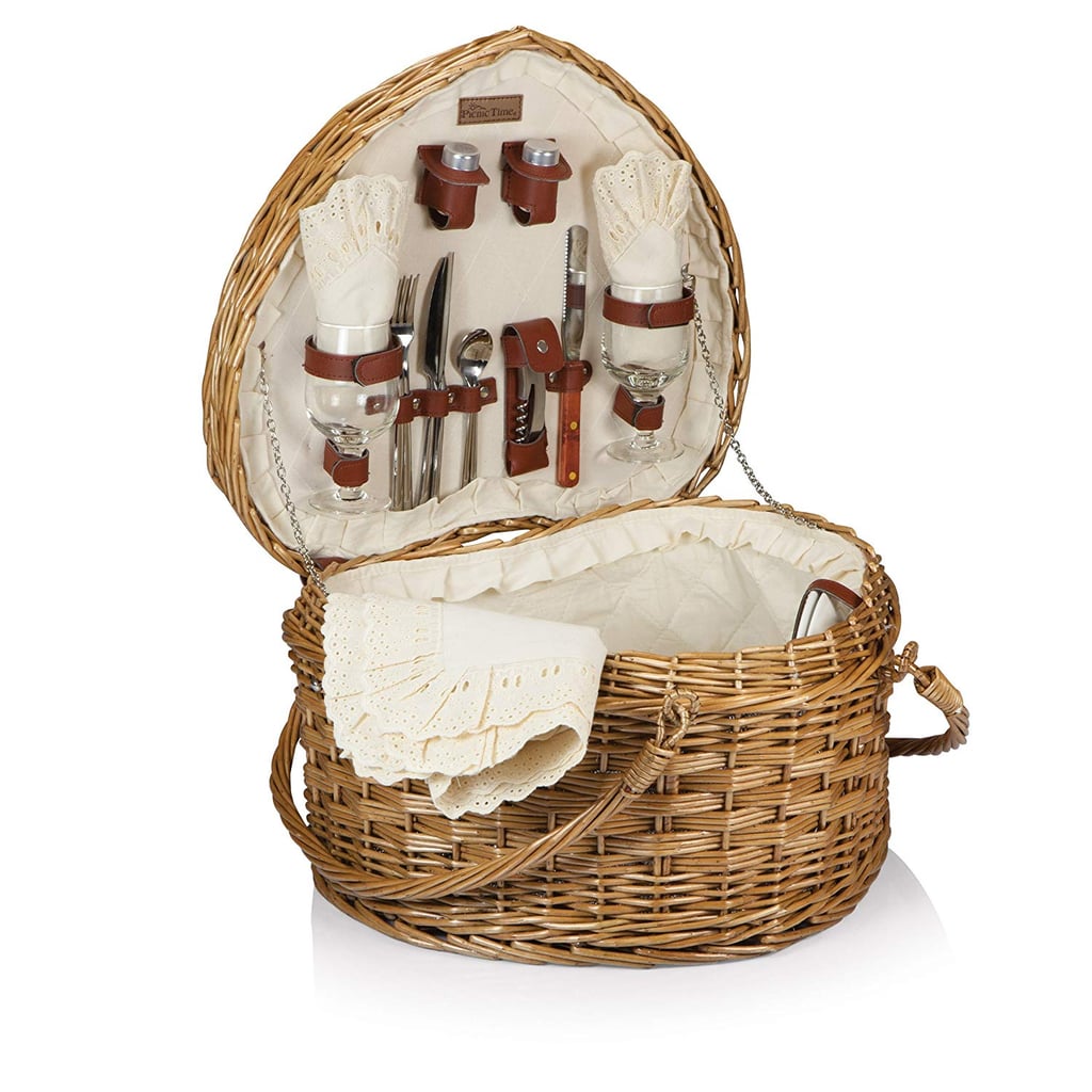 Picnic Time 'Heart' Willow Picnic Basket with Deluxe Service For Two