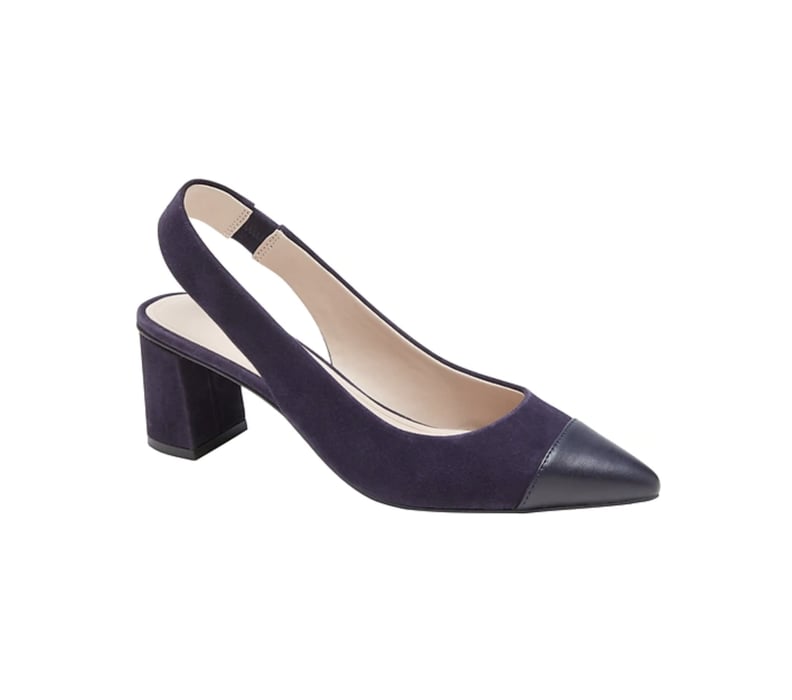 Low Block-Heel Slingback Pumps