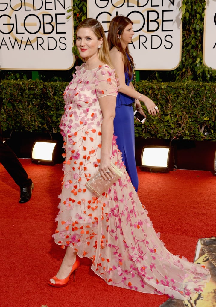 Drew Barrymore in Monique Lhuillier