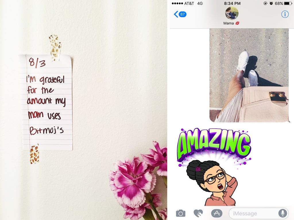 Day 3: I'm grateful for the amount of Bitmoji my mom uses.