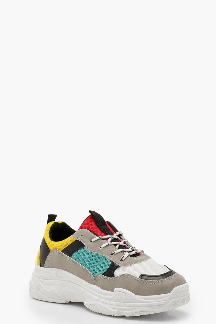 Boohoo Colorblock Chunky Trainers Gigi Hadid Yellow and Black Reebok