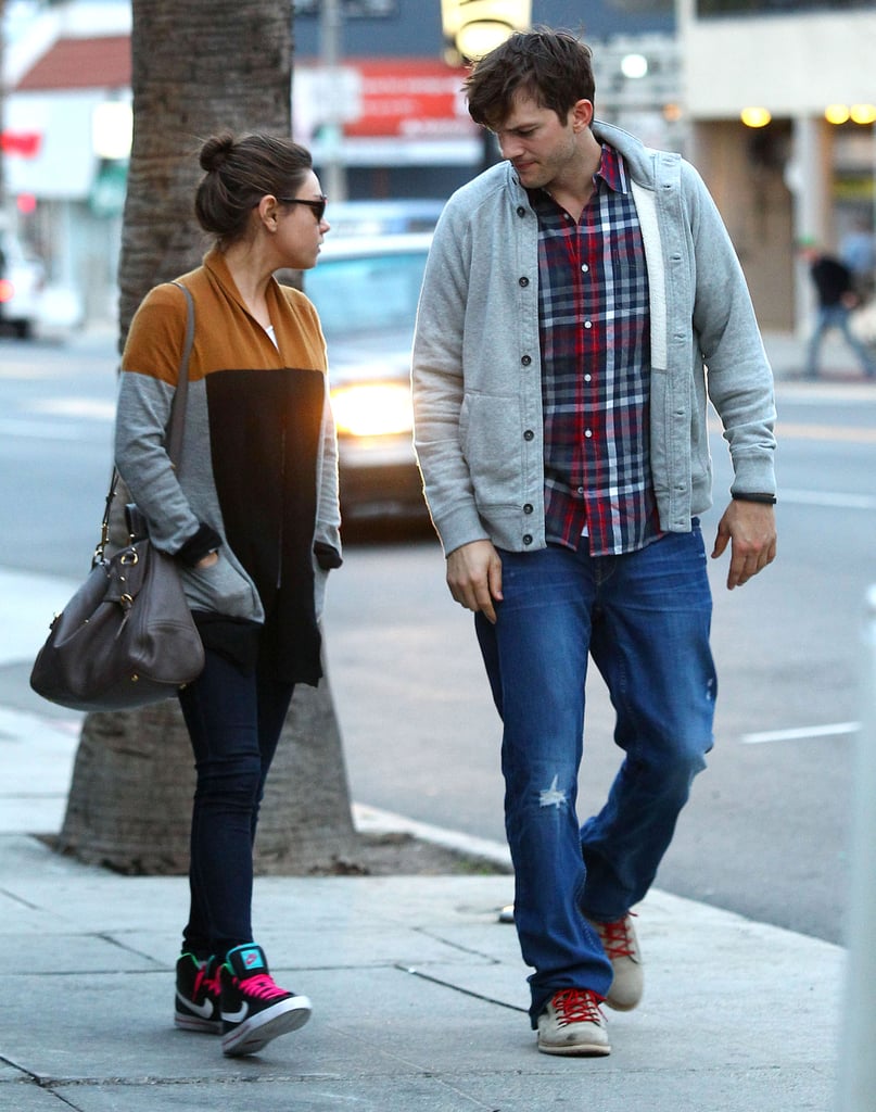 Mila Kunis and Ashton Kutcher Out in LA Post-Engagement