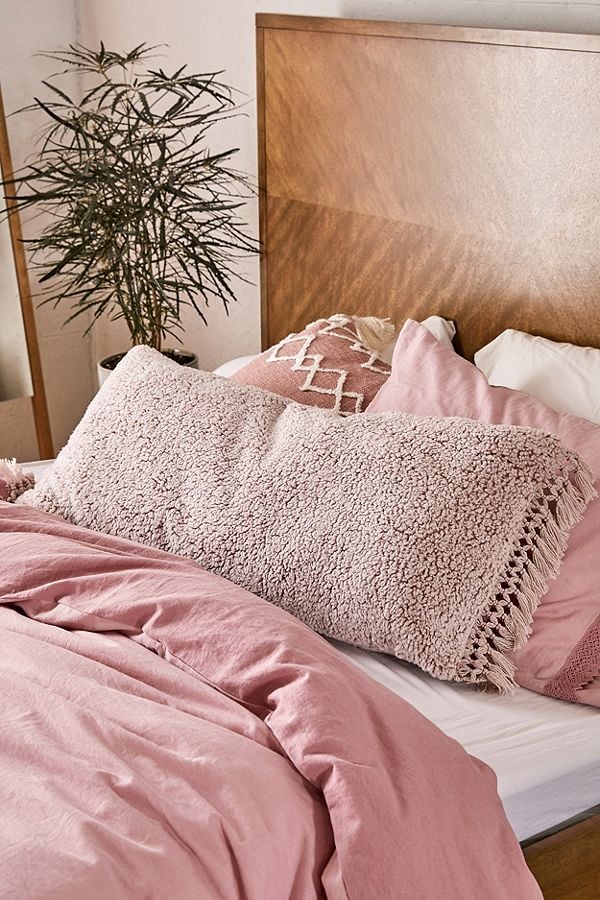 Amped Fleece Fringed Body Pillow