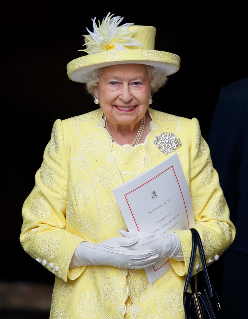 Queen Elizabeth II attends a national service of thanksgiving for her 90th birthday in 2016