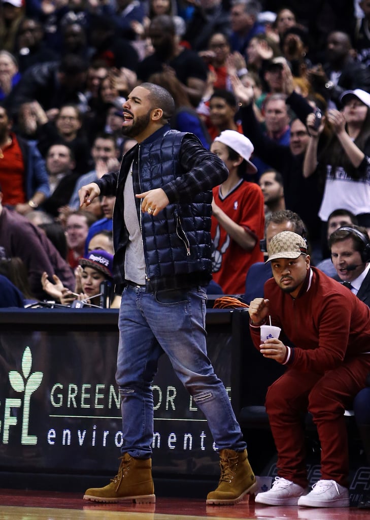 Drake couldn't stay in his damn seat while watching his beloved Toronto Raptors play the Houston Rockets in March 2016.