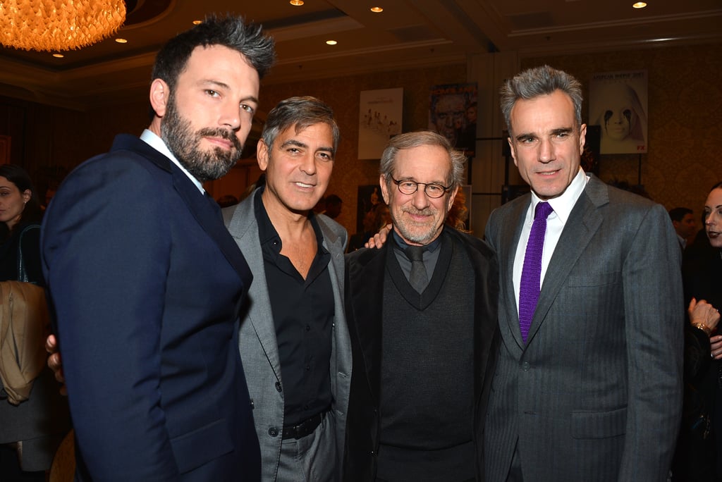 Ben Affleck was in handsome company at the AFI Awards, where he posed with George Clooney, Steven Spielberg, and Daniel Day-Lewis.
Ben Affleck was in handsome company at the AFI Awards, where he posed with George Clooney, Steven Spielberg, and Daniel Day-Lewis.