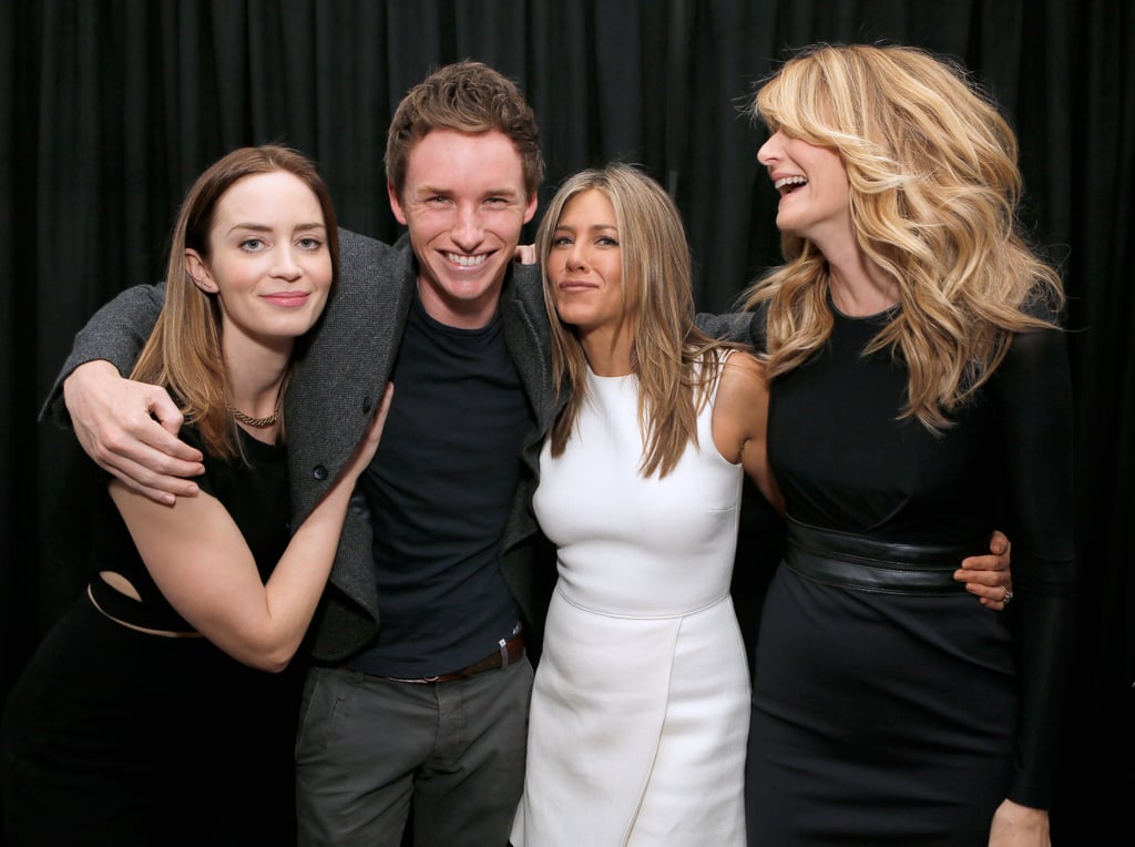 Emily Blunt, Eddie Redmayne, Jennifer Aniston, and Laura Dern shared a moment at Saturday's Variety Studio: Actors on Actors in LA.