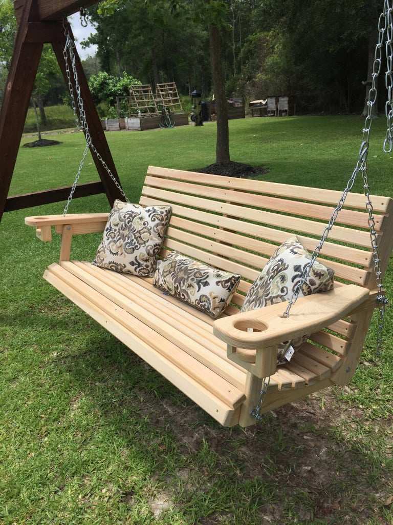 A Porch Swing: Custom Handmade Cypress Porch Swing