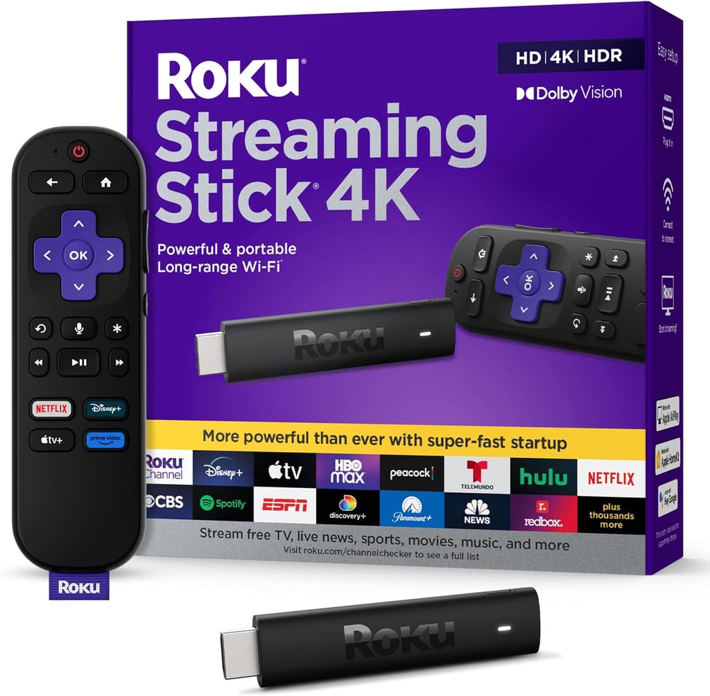 Roku Streaming Stick 4K ($30, originally $50)
A Roku media streamer is one of those small-but-mighty devices that has a ton of uses. You can use it to upgrade your smart TV's app selection, pack it for vacation so you're never without your favorite shows, or even swap it in for cable if you're ready to go all-in on subscription-based streaming like Netflix, Hulu, or Sling. For more details, check out our  Roku Streaming Stick 4K review.
Editor Quote: "The picture on the Roku is so clear — that was my first reaction when I turned on a show. Everything also pops up quickly, so you're not waiting for shows and movies to upload. The little remote is very intuitive; basically, there was no adjustment period. I could navigate everything effortlessly right away." — Macy Cate Williams, former shopping content director
