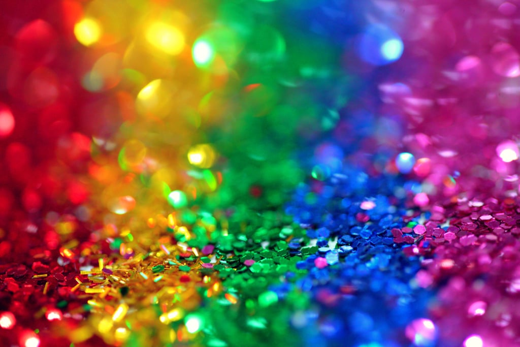 Rainbow Glitter Zoom Background