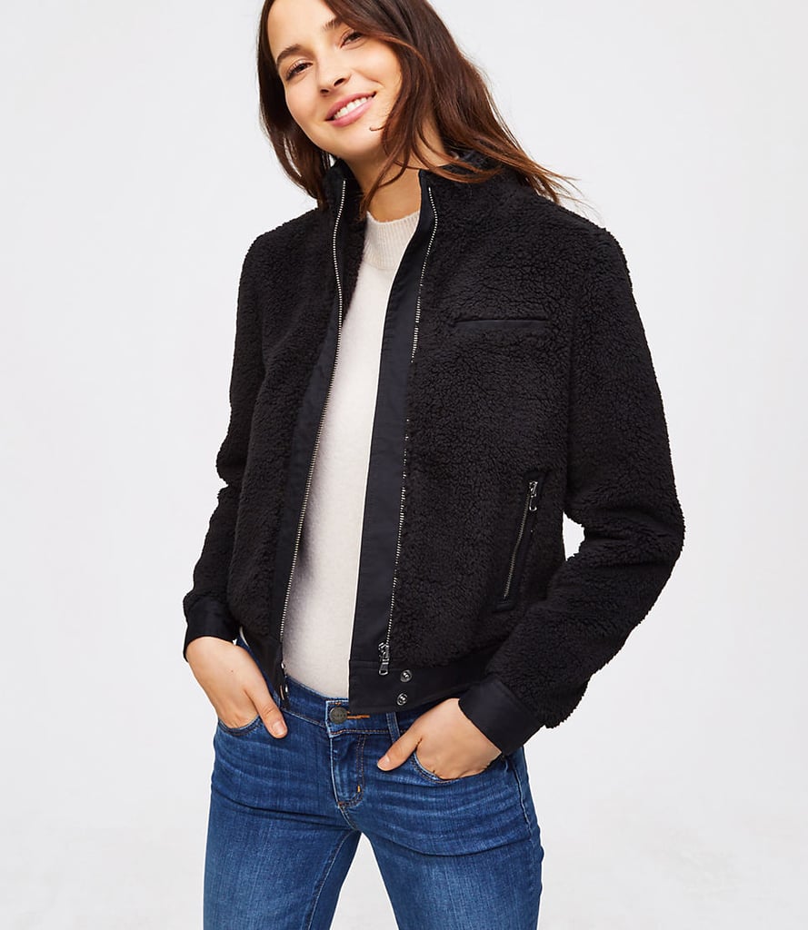 Faux Sherpa Bomber Jacket