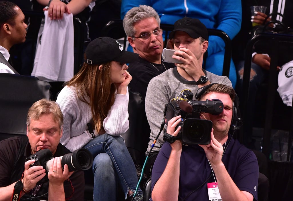 Olivia Wilde and Jason Sudeikis Kiss at Brooklyn Nets Game