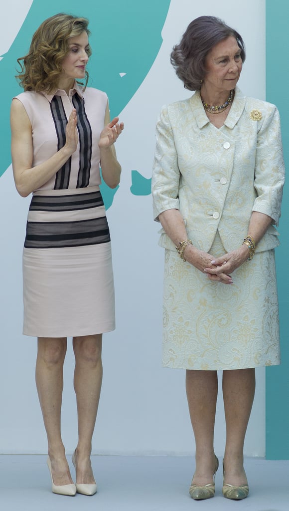 Queen Letizia's Pink Collared Dress June 2016