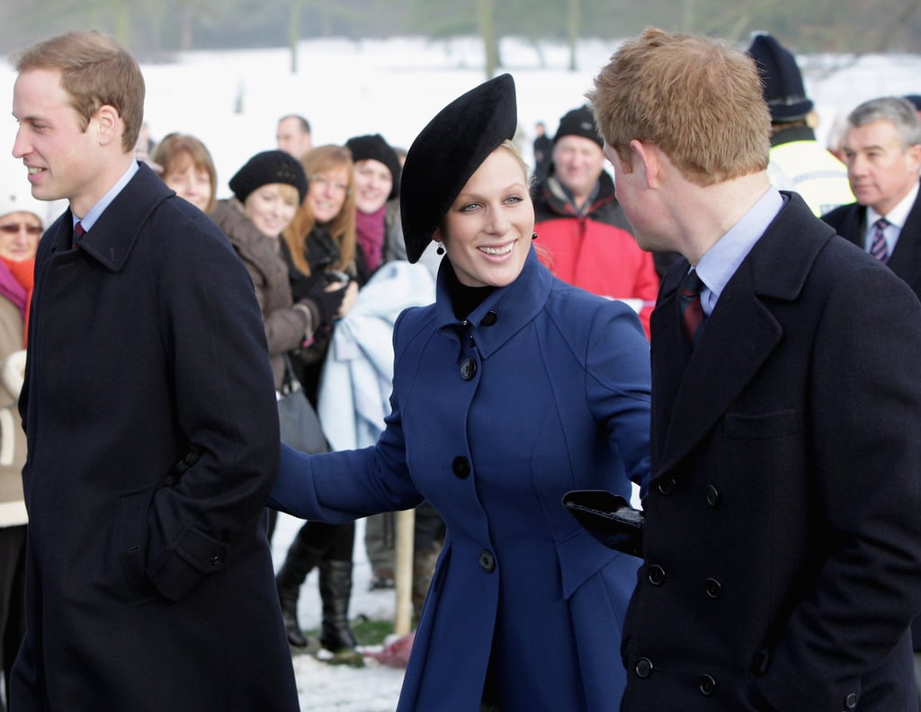 Zara and her cousins William and Harry attended Christmas services in 2009.