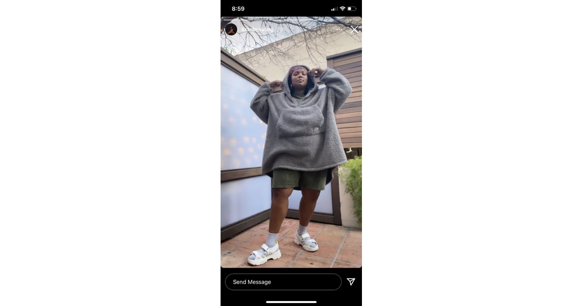 Lizzo's Cosy Athleisure Outfit With The Comfy Teddy Hoodie POPSUGAR